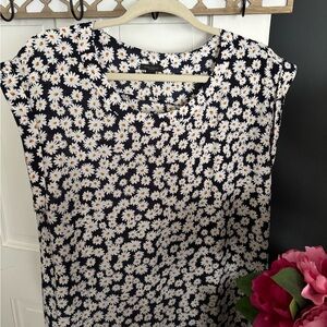 Ann Taylor Factory Navy Daisy Blouse